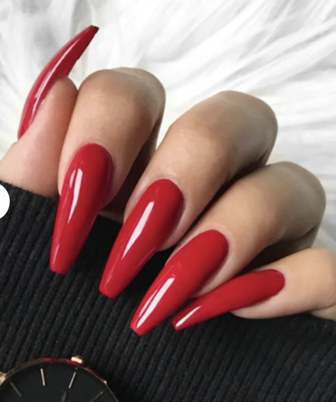 classic red christmas nails